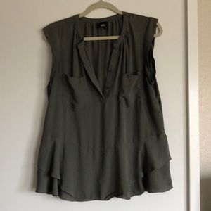 Olive green peplum blouse